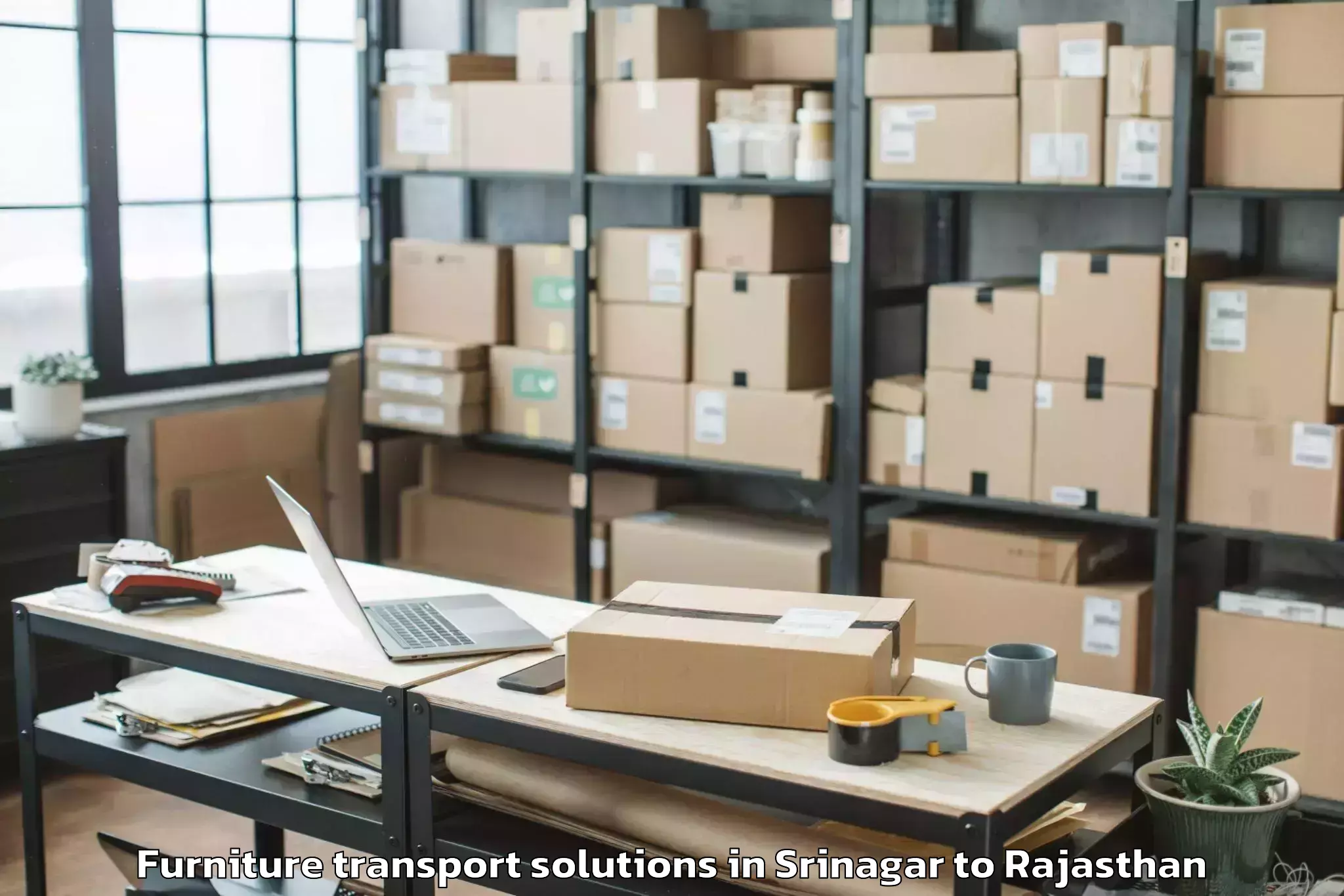 Discover Srinagar to Ramganj Mandi Furniture Transport Solutions